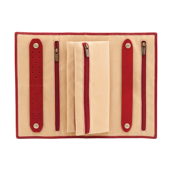 4201 THV - Italian Leather Large Jewellery Roll Holder