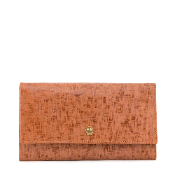 Y1030 CRG - Flap Over Cross Grain Leather Purse