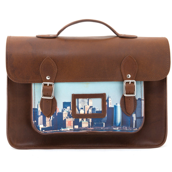 YB101 - The Bixby 15.5" Leather Satchel by Yoshi