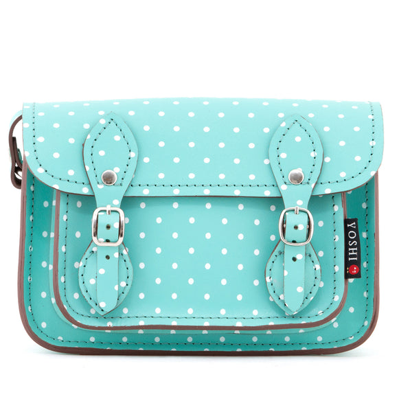 YB125 PLK - The Tilney Mini Polka Print Leather Satchel by Yoshi