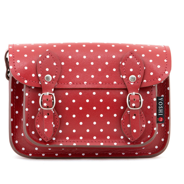 YB125 PLK - The Tilney Mini Polka Print Leather Satchel by Yoshi