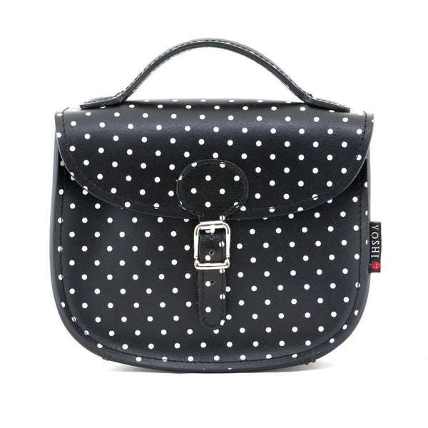 YB126 PLK - The Morland Polka Print Leather Satchel by Yoshi