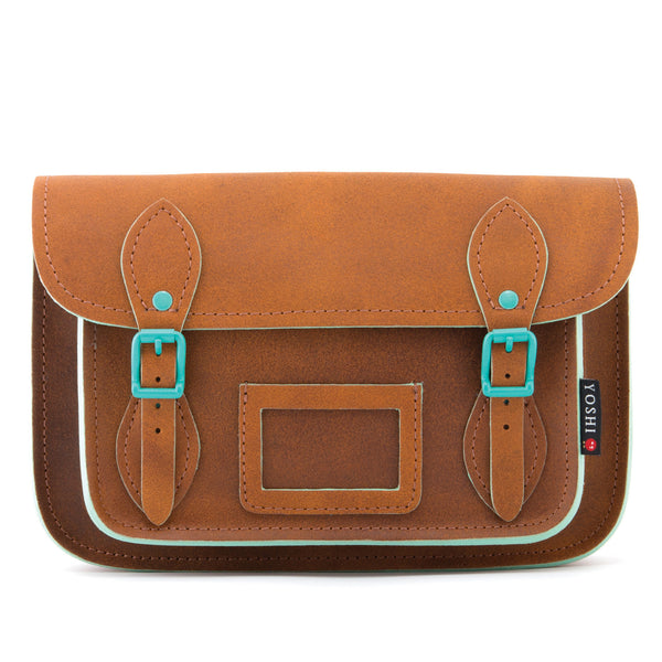 YB127 CST - The Darcy 10.5" Contrast Leather Satchel by Yoshi