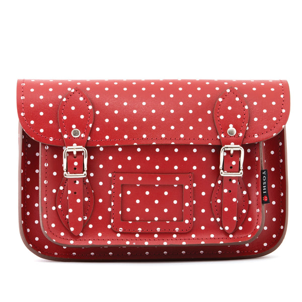 YB127 PLK - The Darcy 10.5" Polka Leather Satchel by Yoshi