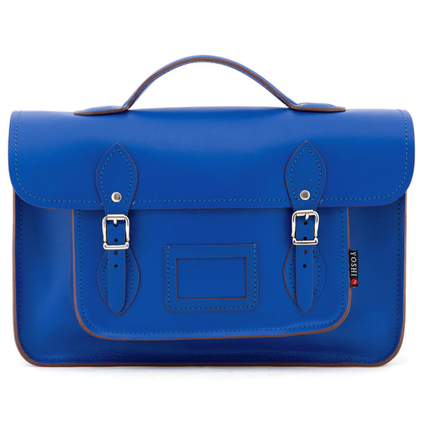 YB84 - The Belforte 14" Plain Leather Satchel by Yoshi