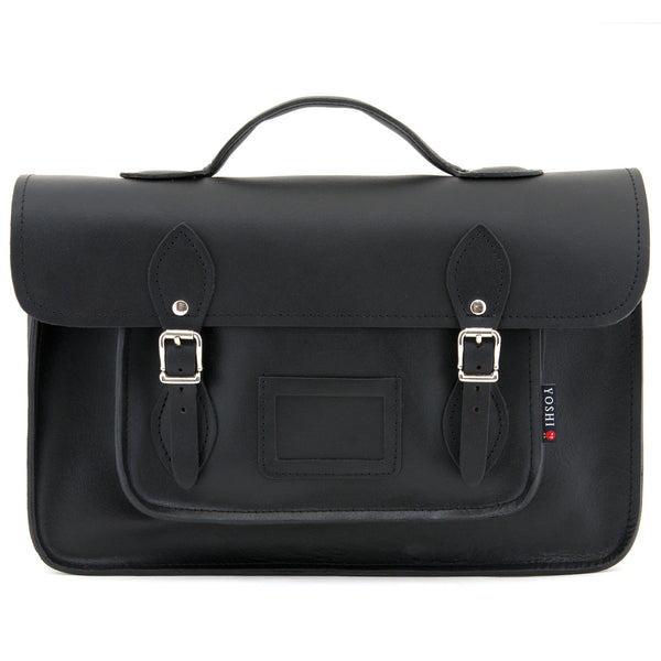 YB84 - The Belforte 14" Plain Leather Satchel by Yoshi