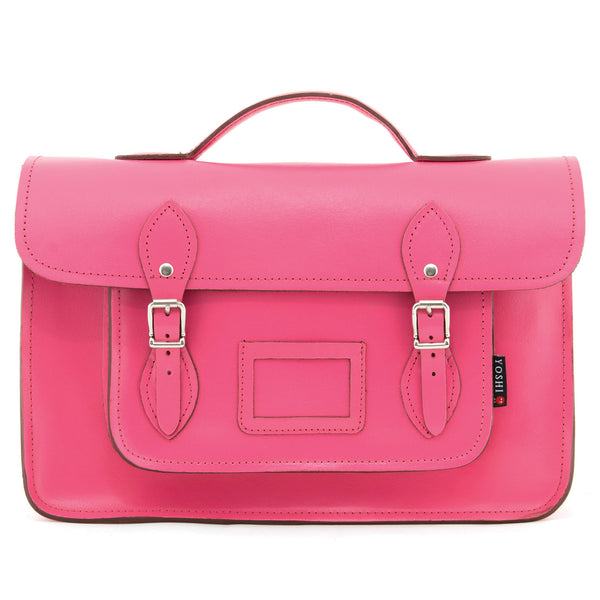 YB84 - The Belforte 14" Plain Leather Satchel by Yoshi