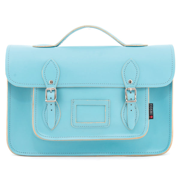 YB84 - The Belforte 14" Plain Leather Satchel by Yoshi