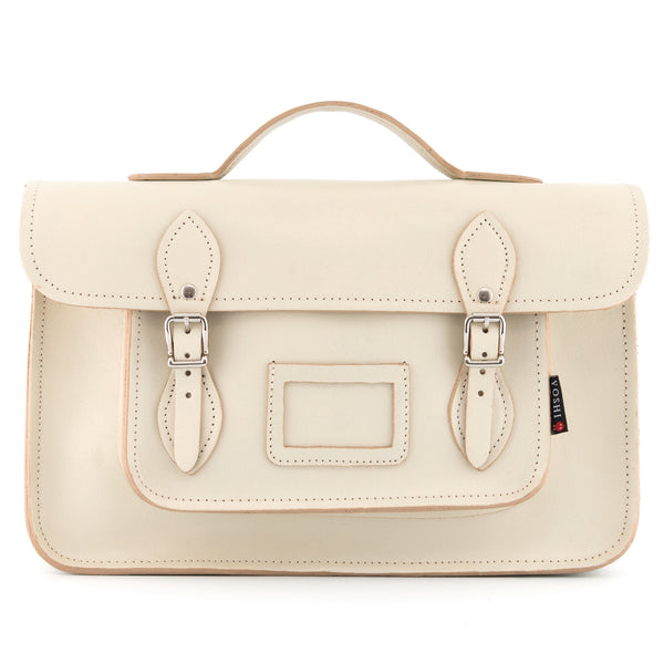 YB84 - The Belforte 14" Plain Leather Satchel by Yoshi