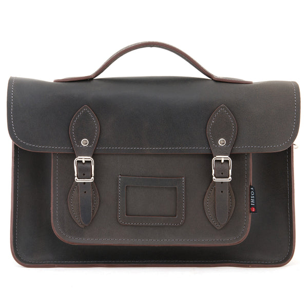 YB84 - The Belforte 14" Hunter Leather Satchel by Yoshi