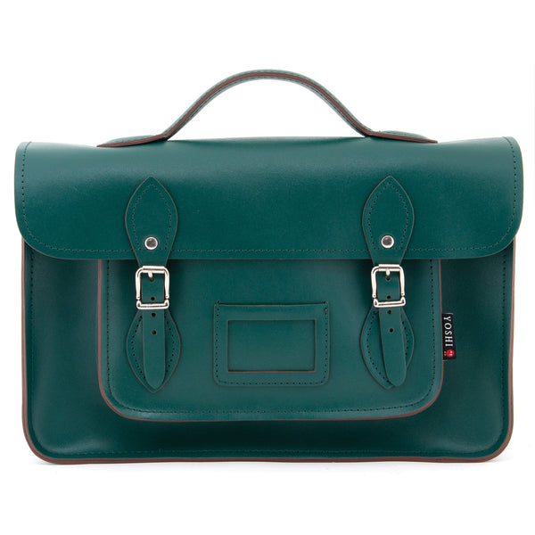 YB84 - The Belforte 14" Plain Leather Satchel by Yoshi