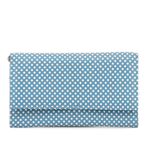 1030P 17 21 - Leather Flap Over Polka Print Purse