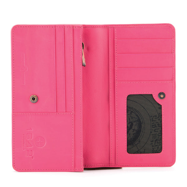 1043 17 - Double Gusset Flap Over Leather Purse
