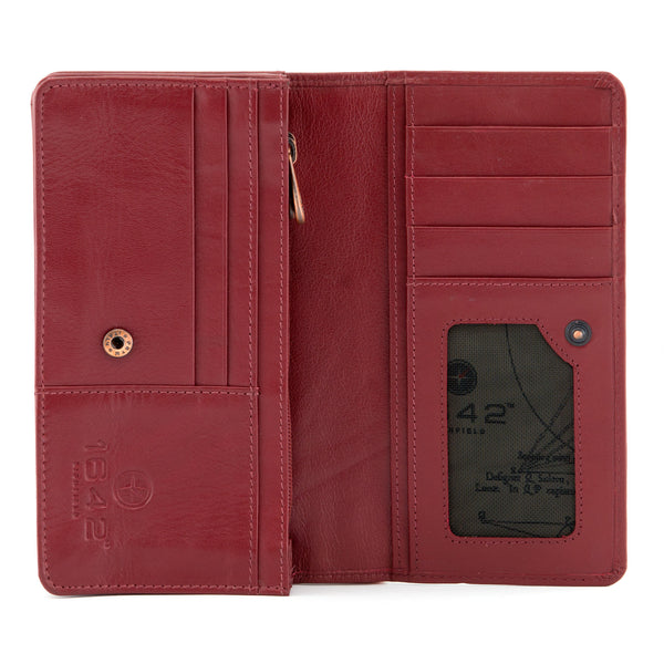 1043 17 - Double Gusset Flap Over Leather Purse