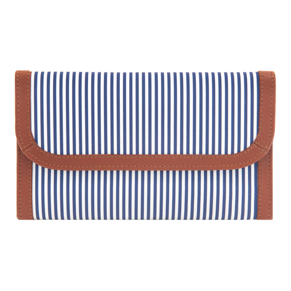 1062 ST 17 - Leather Flap Over Purse with Stripe Print