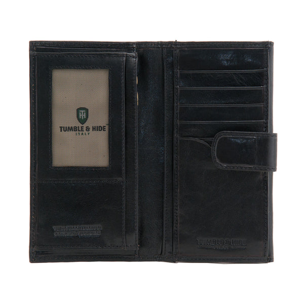 1065 THI - Italian Leather Large Flap Over Purse with Tab