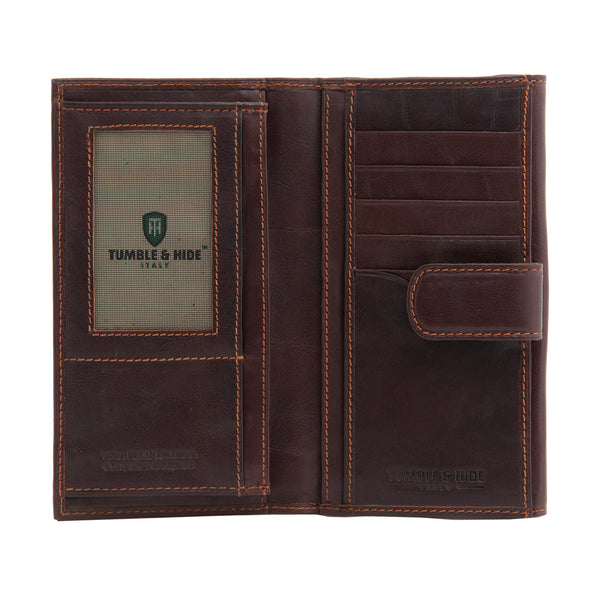 1065 THI - Italian Leather Large Flap Over Purse with Tab