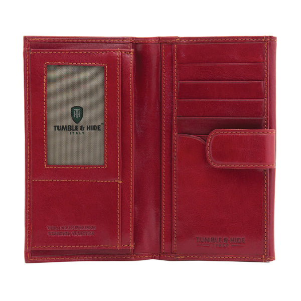 1065 THI - Italian Leather Large Flap Over Purse with Tab