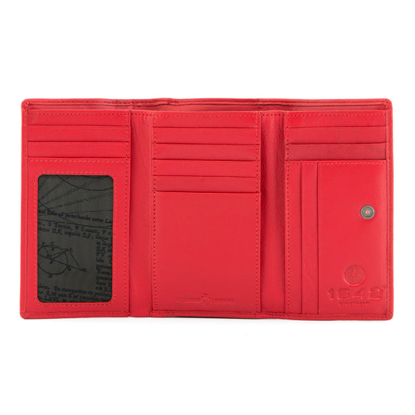 1305 17 - Flap Over Leather Purse with Back Zip Section