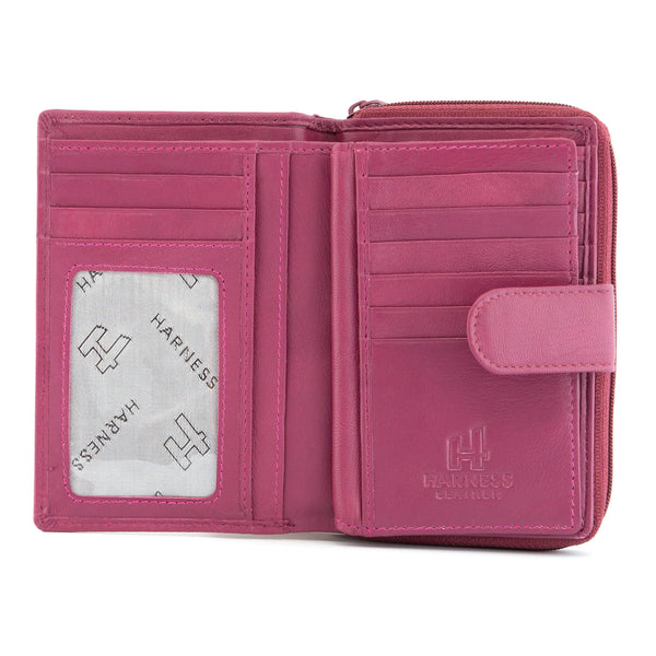 1308 21 - Leather Zip Around Purse with Tab