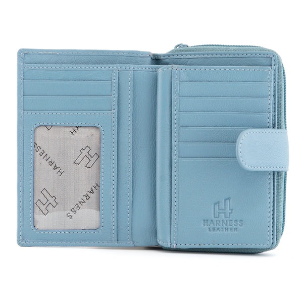 1308 21 - Leather Zip Around Purse with Tab