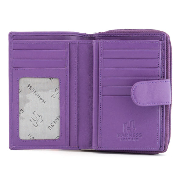 1308 21 - Leather Zip Around Purse with Tab