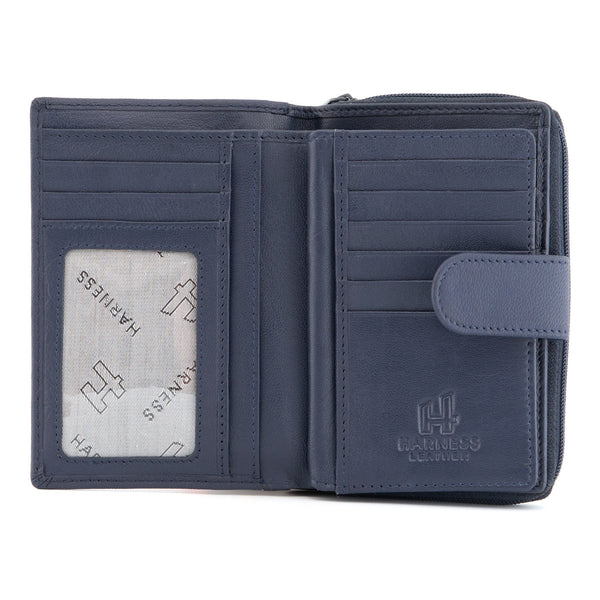 1308 21 - Leather Zip Around Purse with Tab