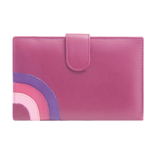 1309RB 21 - Leather Flap Over Purse with Rainbow Applique