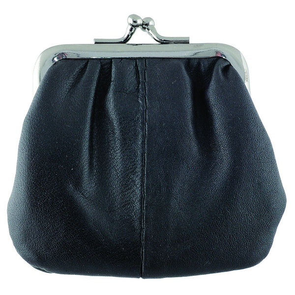 1708 - Leather Clip Top Square Framed Coin Purse