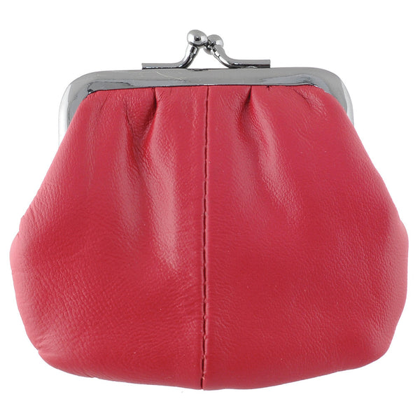 1708 - Leather Clip Top Square Framed Coin Purse