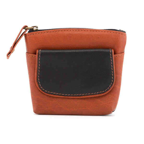 1709 46 - Leather Zip Top Coin Purse with Front Pocket