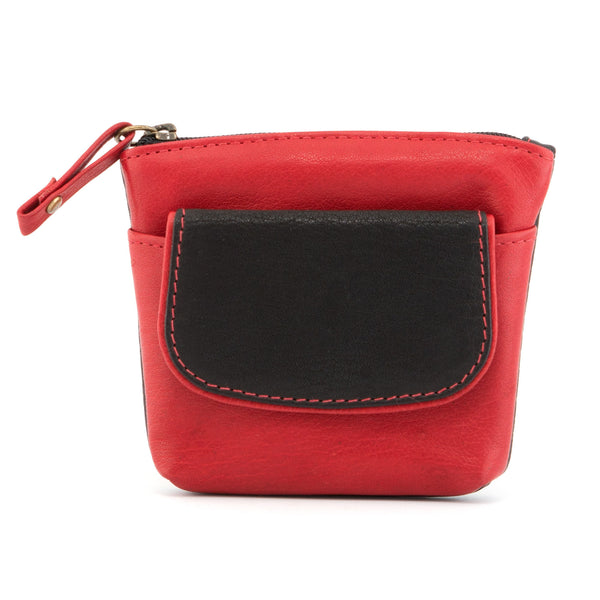 1709 46 - Leather Zip Top Coin Purse with Front Pocket