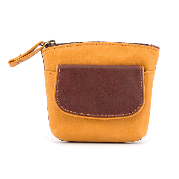 1709 46 - Leather Zip Top Coin Purse with Front Pocket