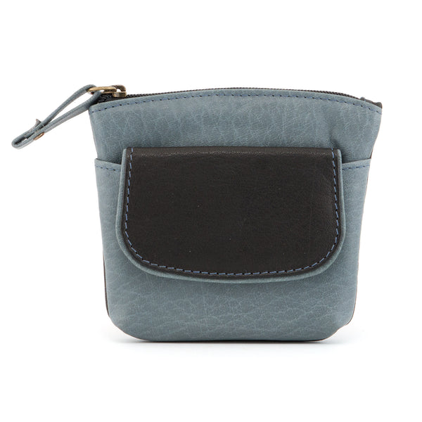 1709 46 - Leather Zip Top Coin Purse with Front Pocket
