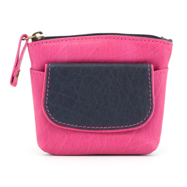 1709 46 - Leather Zip Top Coin Purse with Front Pocket