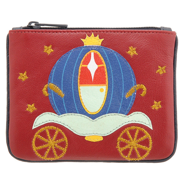 1723 23 CR - Zip Top Coin Purse with Cinderellas Carriage Applique