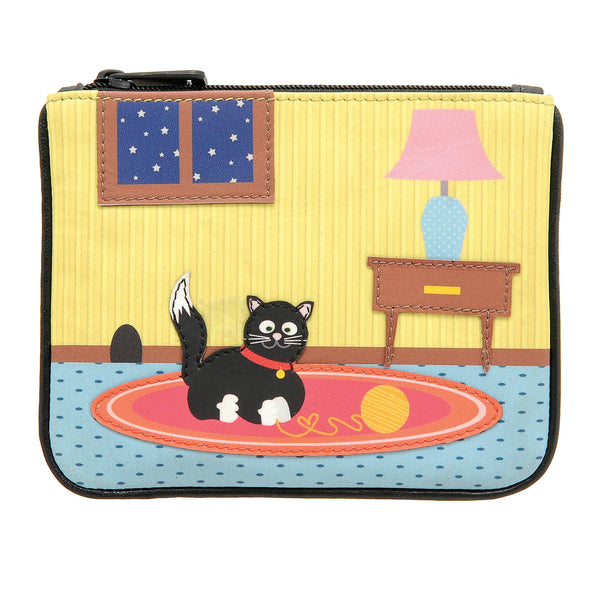 1723 23 CT - Zip Top Coin Purse with Cat Applique