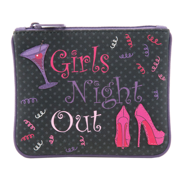 1723 23 GNO - Zip Top Coin Purse with Girls Night Out Applique