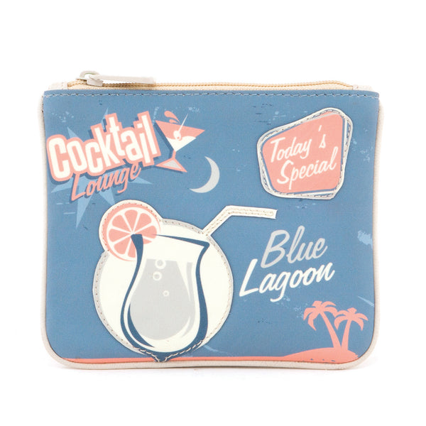 1723 23 CKT - Zip Top Coin Purse with Cocktail Applique