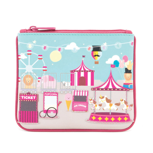 1723 23 CRS - Zip Top Coin Purse with Circus Applique
