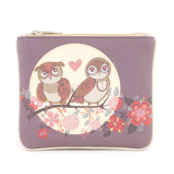 1723 23 OWM - Zip Top Coin Purse with Owl & Moon Applique