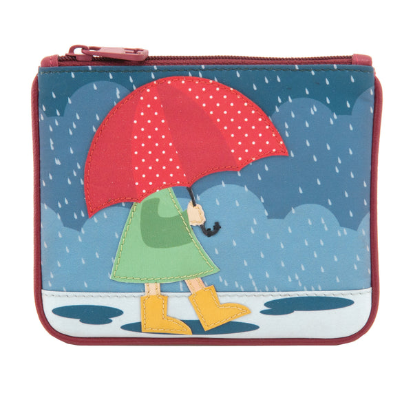1723 23 RN - Zip Top Coin Purse with Umbrella Applique