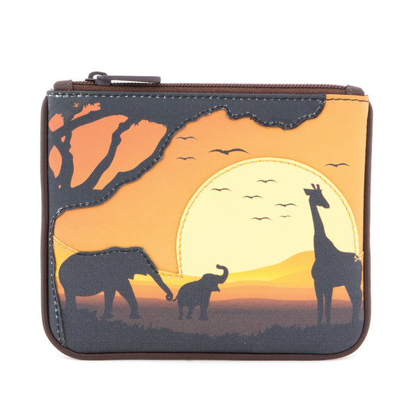 1723 23 SAF - Zip Top Coin Purse with Safari Applique