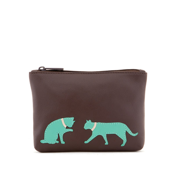 1726CT 21 - Zip Top Coin Purse with Cat Applique