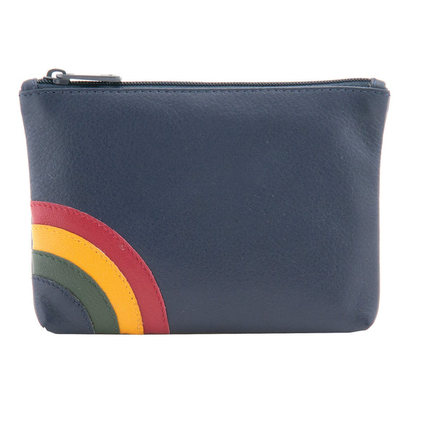 1726RB 21 - Zip Top Coin Purse with Rainbow Applique