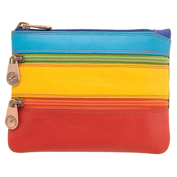 1733 18 - Leather Triple Zip Coin Purse