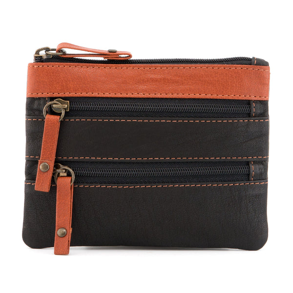 1733 46 - Leather Triple Zip Coin Purse