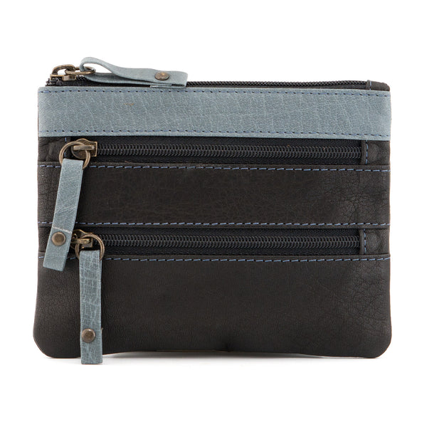 1733 46 - Leather Triple Zip Coin Purse