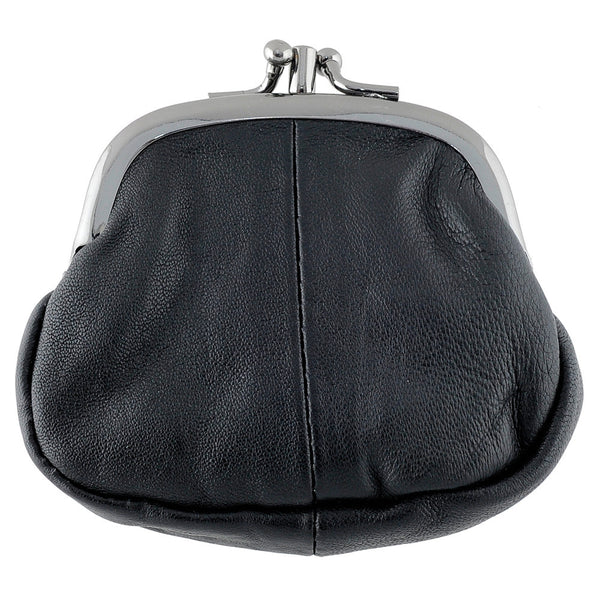 1784 - Leather Clip Top Triple Framed Coin Purse