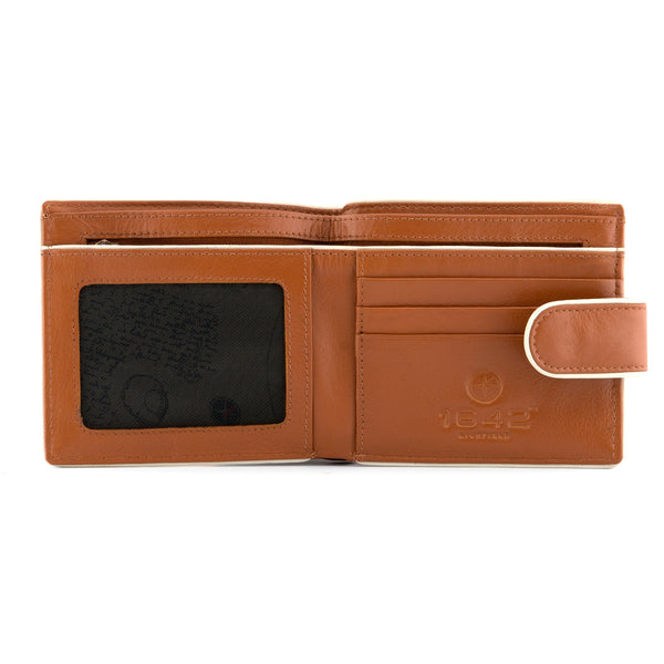 2006 PI - Two Fold Leather Wallet with Tab and Piped Edges